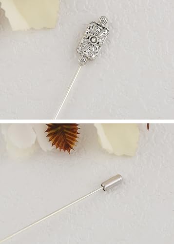 Image of Alilang Antique Vintage Hat Pin Classic Long Handle Geometric Hatpin Stick Lapel Pins for Women, Men, Pack of 2 /3