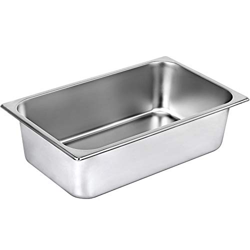 WWDOLL Hotel Pan 6“ Deep Steam Table Pan Full Size 21 Quart Pack of 6 Stainless Steel Steam Table Pan