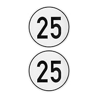 Aufkleber Set Geschwindigkeit mit 25 KM/H, 2 Stück, Ø 20 cm, selbstklebende Folie, außenklebend, Tempo Klebesticker für Anhänger, LKW, Bus, Landmaschine, Wohnwagen, Geschwindigkeitsaufkleber KFZ Set