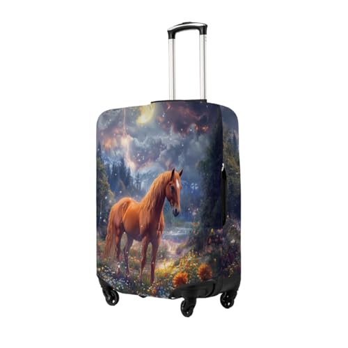 Fantasy Horse Forest Stretchable Luggage Covers for Suitcase TSA Approved, Dust Proof and Scratch Resistant Travel Luggage Protector for Carry On (22-24 in)2