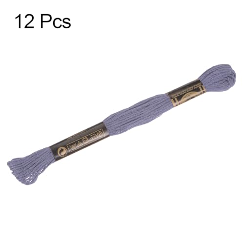 Image of HARFINGTON 12 Skeins Embroidery Floss 8.75yds(8m) Egyptian Long-Staple Cotton Cross Stitch Thread for Sewing DIY Bracelet Yarn String and Crafts, Lavender Purple(6028)