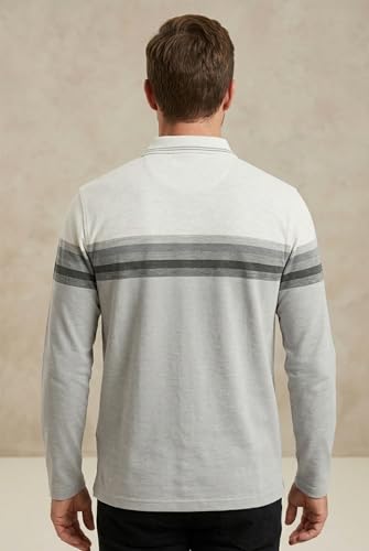Image of Full Sleeve Polo T Shirt for Men Cotton with Pocket and Collar - Regular Fit Tshirt
