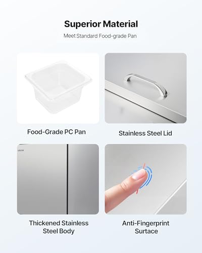 Image of VEVOR 72 inchW Commercial Refrigerator, 18.7 Cu. Ft Sandwich Prep Refrigerated Table, Mega Top Food Prep Fridge with 18 Pans and Cutting Board, Stainless Steel Salad Prep Cooler for Restaurant, Food Truck | 18.7 Cu Ft 3-Door Mega Top Salad Cooler, Thick Cutting Board, Stainless Steel Food Prep Fridge, for Restaurant, Food Truck