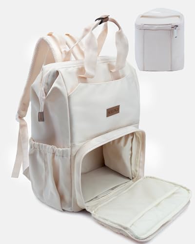 Breast Pump Bag Diaper Bag Backpack Breast Pump Backpack for S1,S2 Working Moms Travel Breastfeeding Storage Newborn Essentials Must Haves Beige