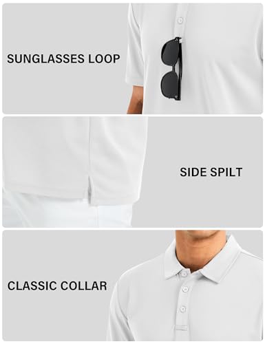 MAGCOMSEN Men's Polo Shirts Short Sleeve Golf Quick Dry Collared Moisture Wicking Athletic Performance Polos4