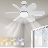 Batone シーリングファンライト 30W シーリングライト扇風機 120W相当 3,000lm LED シーリングファンライト 扇風機 DCモーター E26口金强化 メモリー/タイマー機能 リモコン付き 6-8畳 軽量 省電力 電球色 昼光色 簡単取り付け 工事不要 薄型 おしゃれ 照明器具 換気 天井照明