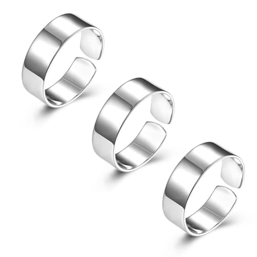 OPIURVY 3 anillos ajustables de acero inoxidable 925...
