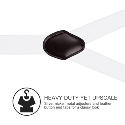 Image of Suspenders for Men, Adjustable Suspenders Gold Clip with Elastic Straps Y-Back Construction Heavy Duty for Work
