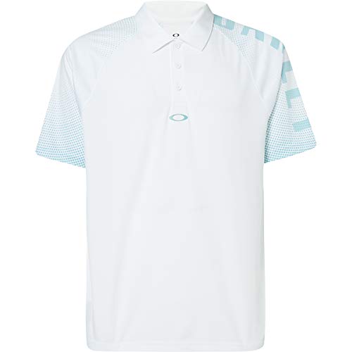 Oakley Men's Graphic Logo Sleeves Polo, White, S