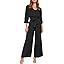 B-black Long Sleeves Top & Wide Leg Pant