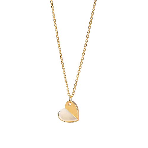 Collier argent 925 anti-noircissement chaîne clavicule cœur et coquillage