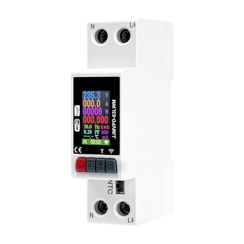Compteur électrique WiFi 63A monophasé connecté Tuya avec protection