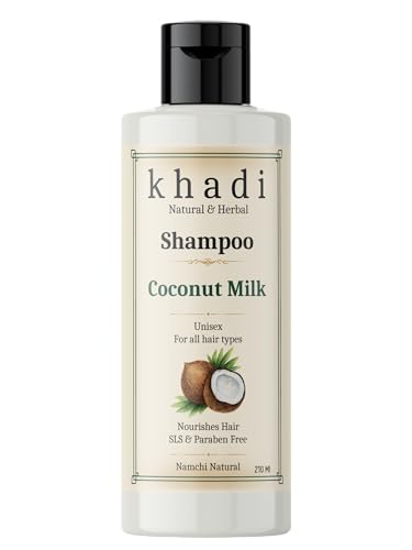 Image of Khadi Coconut Milk Natural Shampoo | Deep Nourishment & Hydration | Khadi Herbal Shampoo for Women & Men | Sulfate, SLS & Paraben Free 210 ml