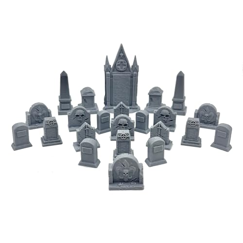 HAUTICO Graveyard Scenes, Terrain Scenery for 18-28mm Miniatures Wargame, 3D Printed and Paintable (Graveyard1)