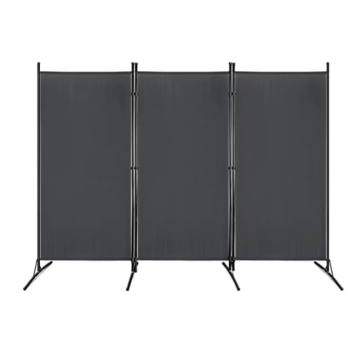 SAILUN® 260x180cm Antracita Biombo de Privacidad Plegable para Casa de Campo Dormitorio Salon