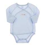 100% Certified Organic Cotton Newborn Baby Side Snap Kimono Breathable Comfortable Mesh Onesie Bodysuit Summer Heat Rash Eczema (Mesh Long Sleeves(Blue), 6-12M)