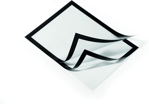 Durable 487201 Info-Rahmen Duraframe (DIN A4, selbstklebend mit Magnetverschluss) 2 Stück Schwarz