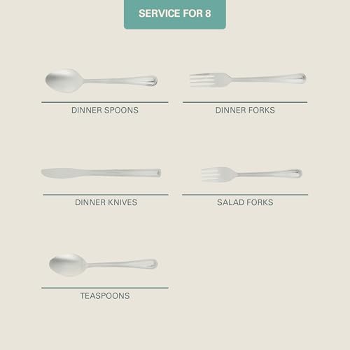 Image of Gibson Home Aston 45-Piece Stainless Steel Flatware Set with Tray and Serving Utensils - Silverware Service for 8