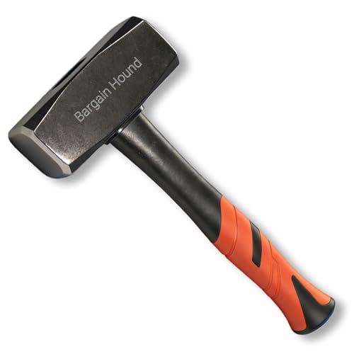 Lump Hammer (3lb/1385g) - Steel Head Club Hammer with Fibreglass Non-Slip Handle for DIY, Camping & Bricklaying Projects