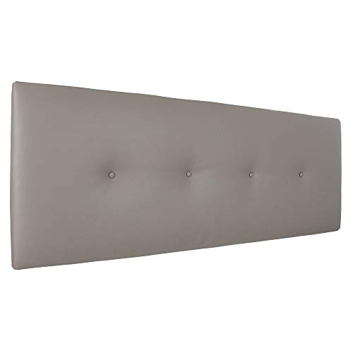 Silcar Home | Cabecero Cama tapizado en Polipiel Modelo Silvi | Medidas 90cm, 105cm, 115cm, 145cm o 160cm, Acolchado, Transporte Incluido, Anclajes Incluidos. (Gris Piedra, 90)
