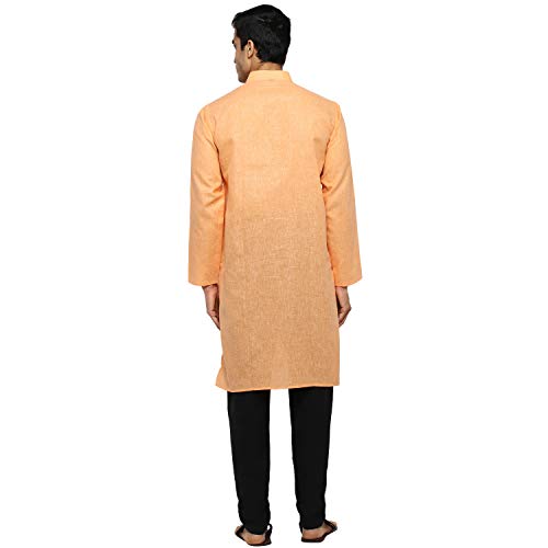 Image of Royal Kurta Men's Cotton Knee long full Sleeve Solid Straight Kurta Pyjama Set
