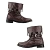Cachorro Medieval Pirate Flanging Boots, Outdoor Fashion Men's Vintage Viking Shoes, Steampunk Retro PU Leather Chunky Heel Boots, 1 Pair,Brown,48 #1