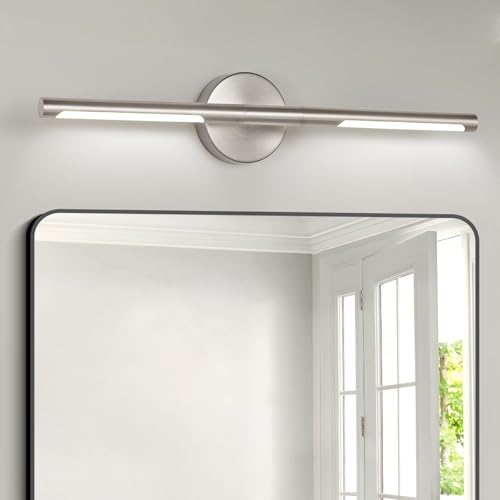Image of Luafac 360Rotatable Bathroom Light Fixtures- 24 Inch,18W Dimmable Led Vanity Lights Over Mirror,4000K Morden Picture Lights for Wall, Nickel Bathroom Sconces(Horizontal & Vertical)