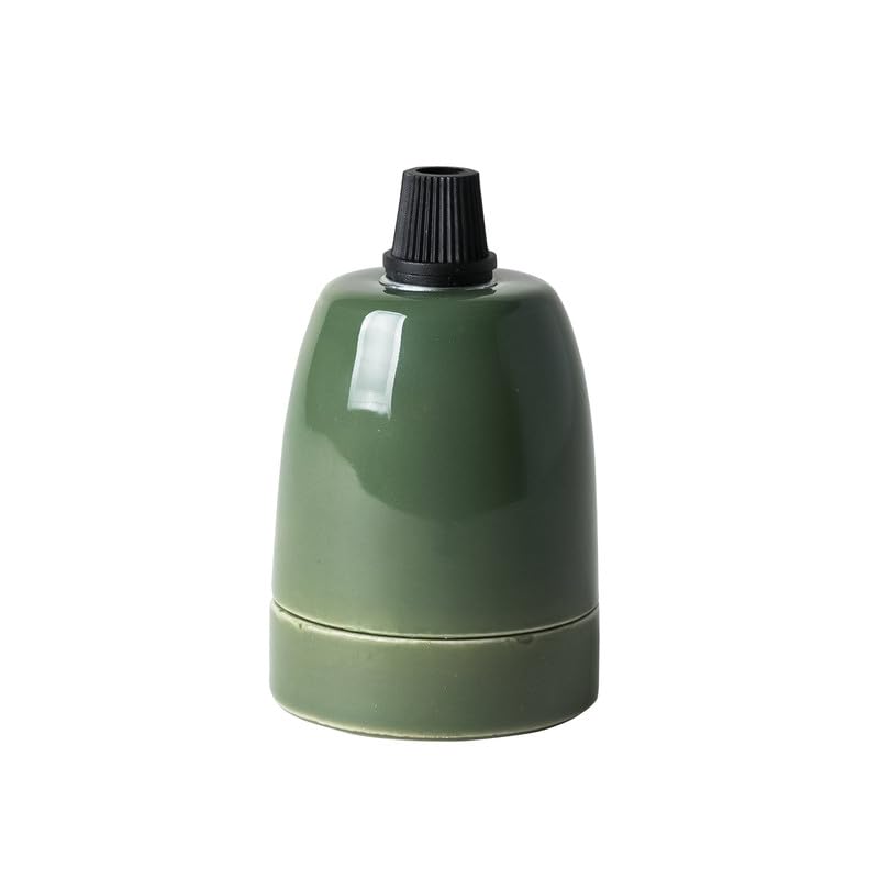 DC VOLTAGE Vintage E27 Light Bulb Holder Green with Cord Grip Black,Bakelite Lamp Holder Socket Retro Edison Screw Light Bulb Adapter for for Vintage Bulb, Solid E27 Bulb Socket