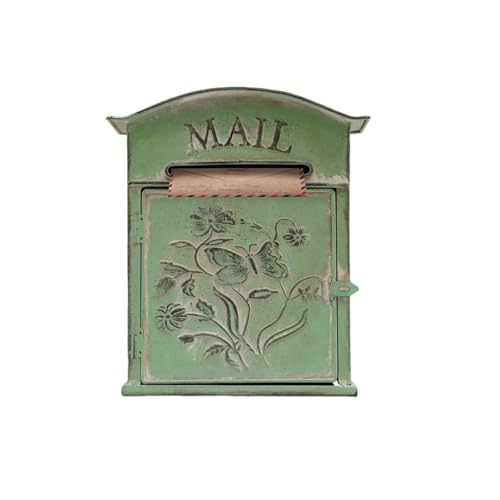 Boîte aux lettres vintage murale verte : la solution déco pour entrée triste