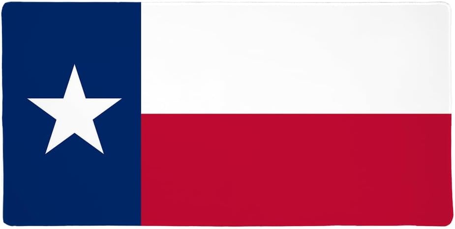 Texas State Flag Large Gaming Mouse Pad Desk Mat with Stitched Edges, Non-Slip Base for Gamer, Home and Office, 31.5 x 15.7