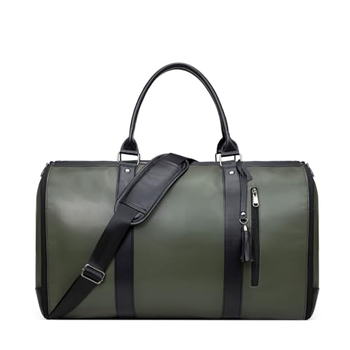 Trendfetchus Foldable Travel Bag 2.0, Lightweight Expandable Duffel with Trolley Glide Wheels, Large Capacity Weekender, TSA-Friendly Size for Airplane (Green)