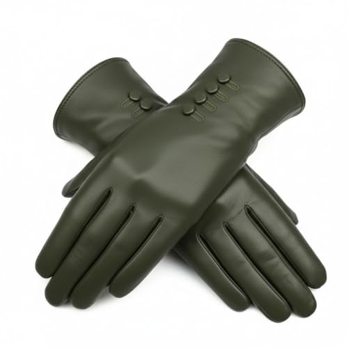 Guantes de piel táctiles para mujer que eliminan el frío con su forro de lana de cachemira