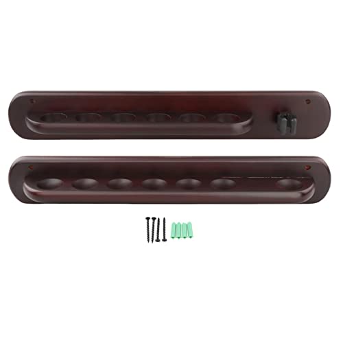 Porte-queues mural pour billard en bois robuste avec 6 emplacements et accessoires de fixation