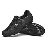 Hixingo Zapatilla de Ciclismo Hombre Mujere Zapatos Bicicleta de Carretera Montaña Exterior Compatibles SPD SPD-SL Look Delta Lock System, Zapatillas de MTB Ciclismo Unisex (Negro,41)