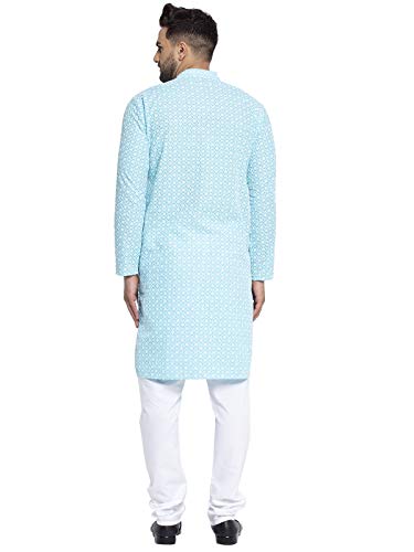 Image of Jompers Men's Embroidered Pure Cotton Kurta Pyjama Set.