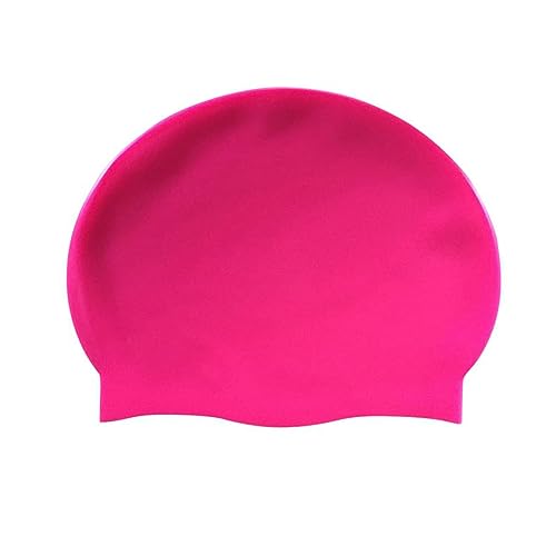 HYCOPROT Kids Swimming Cap 100% Silicone Swimming Hats for Boys And Girls Comfortable And Elastic Waterproof Swim Caps,Elastic Swim Hat For Long Hair And Short Hair (Rose Red)