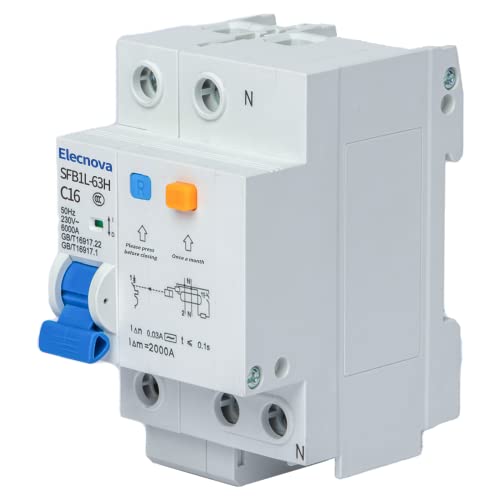 Sfb1L-63Hc-1P+N Miniature Circuit Breakers Din-Rail Installation Ac 50/60Hz Current Of 16Amp Voltage 230V Overload, Earth Leakage Protection Thermal Magnetic Trip Short-Circuit Protection #TOP17