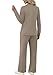 Lounge Sets for Women Fall 2 Piece Outfits Travel Vacation Clothes Trendy Matching Sets Women Clothing Thanksgiving Wide Leg Crop Pants Set Travel Sweat Set Going Out Active Track Suits Brown M