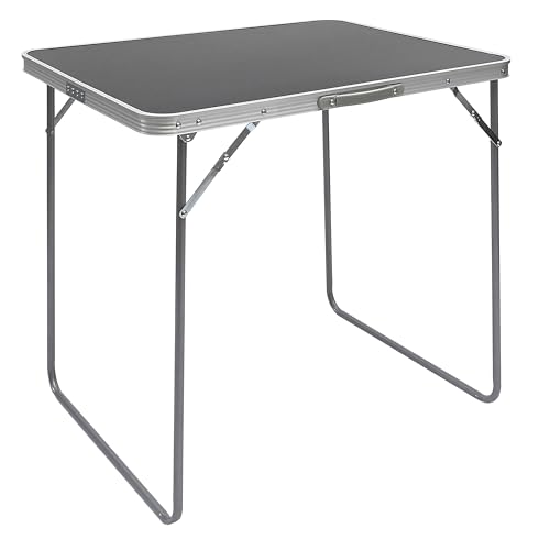 Mobilier d'extérieur noir et table de camping pliante gain de place