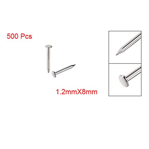 Hardware Nails, clavos de concreto, 500 piezas de 1.2 mm x 8 mm, acero al carbono de alta calidad para decoración y accesorios para el hogar miniatura 6