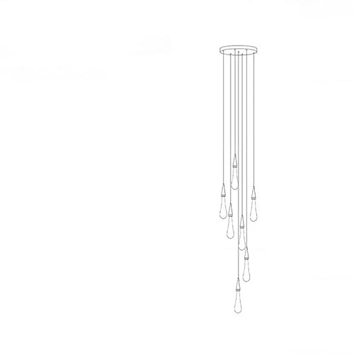 PCXEHUYP Chandelier Light, Water Droplet Crystal Light for Foyer Duplex Loft Spiral Hanging Lamp Modern Staircase Ceiling(Size 3)