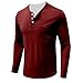 Dovford Mens 3/4 Sleeve Tee Shirts Casual Fashion Button Henley Shirt Lightweight Cotton Soft T-Shirt with Pocket Basic Solid