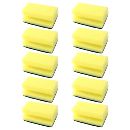 OSOLADY Dish Cleaning Sponge Pads 10pcs White Scrub Sponge Pads Non-Skid Backing Dish Scrubbers