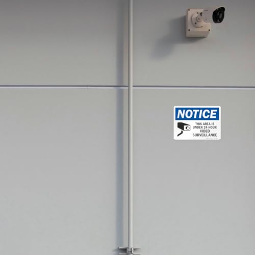 image for SmartSign (Pack of 4) 5 x7 inch “Notice - This Area Is Under 24 Hour