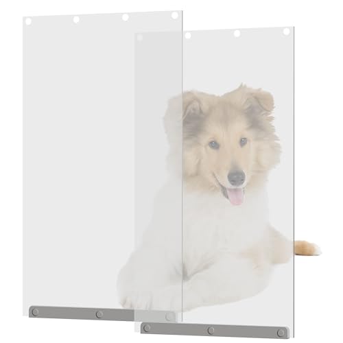 TonGass (2-Pack) Transparent Dog Door Flap Replacement Large Compatible with Ideal Pet Products Ruff Weather Dog Doors Model DSRWXL - 10 x 18 Pet Door Flap - Fit for Large Pets (up to 90 lbs)
