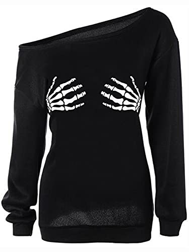 Image of Women Slouchy Halloween Off the Shoulder Sweatshirts