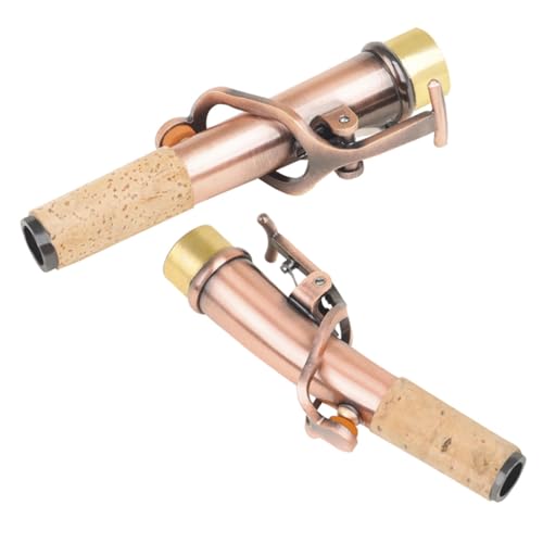 GETAJGHSD 2個 ソプラノサックス用 真鍮製ネック 高耐久サックスパーツ 練習用初心者向け 交換アクセサリー