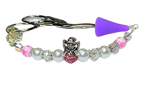 Beaded Scissor Fob for Quilting, Lanyard with Tip Cover for Embroidery Shears, Quilters Accessory