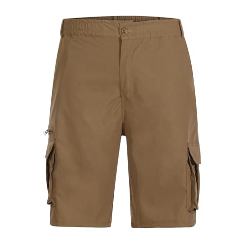 Image of Cargo Shorts for Men,Summer Casual Elastic Waist Big Tall Baggy Shorts Lightweight Hiking Short with Multi Pockets