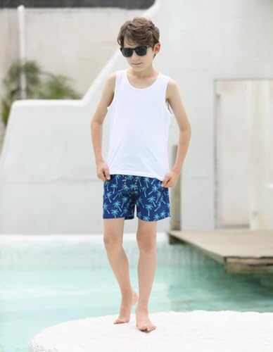 Image of Cozople Boys Swim Trunks Compression Liner Swim Shorts Quick Dry Bathing Suit with Boxer Brief Swimwear 2-20T